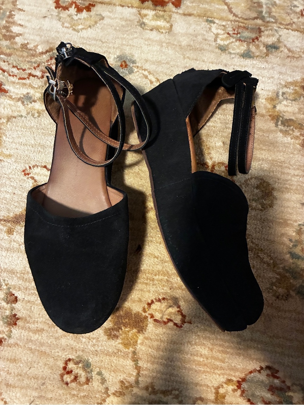 Women's Black Suede Platform Ankle-Strap Shoes - Gee Wawa Anthropologie